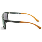 Emporio Armani Men's EA4170-5058-2-58 Sunglasses // Matte Green + Green Mirror