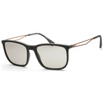Emporio Armani Men's EA4154-54376G-56 Sunglasses // Black + Light Gray Flash Silver