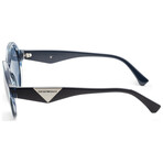 Emporio Armani Women's EA4153-502080-51 Sunglasses // Striped Blue + Blue