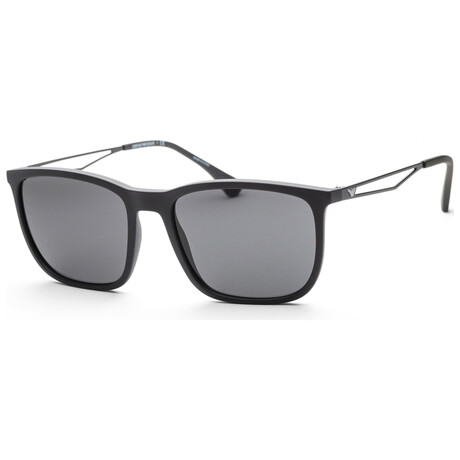 Emporio Armani Men's EA4154-500187-56 Sunglasses // Matte Black + Gray