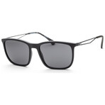 Emporio Armani Men's EA4154-500187-56 Sunglasses // Matte Black + Gray