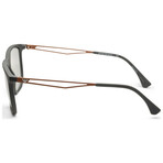 Emporio Armani Men's EA4154-54376G-56 Sunglasses // Black + Light Gray Flash Silver