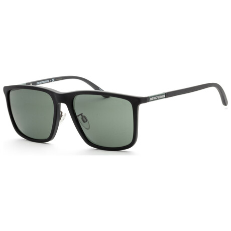 Emporio Armani Men's EA4161F-504271-58 Sunglasses // Matte Black + Dark Green