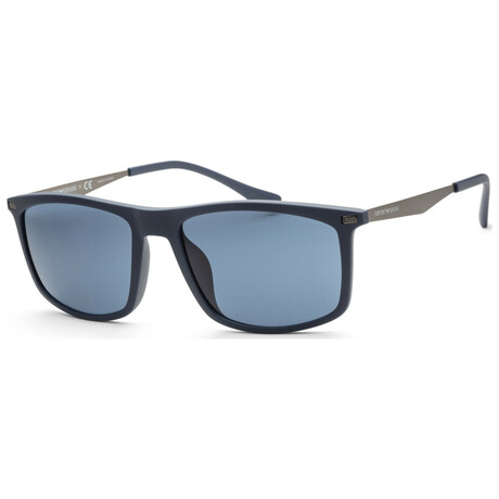 Emporio Armani Men's EA4171U-508880-57 Sunglasses // Matte Blue + Dark Gray