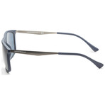 Emporio Armani Men's EA4171U-508880-57 Sunglasses // Matte Blue + Dark Gray