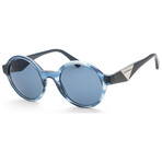 Emporio Armani Women's EA4153-502080-51 Sunglasses // Striped Blue + Blue