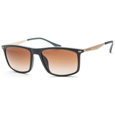 Emporio Armani Men's EA4171U-505813-57 Sunglasses // Matte Green + Gradient Brown