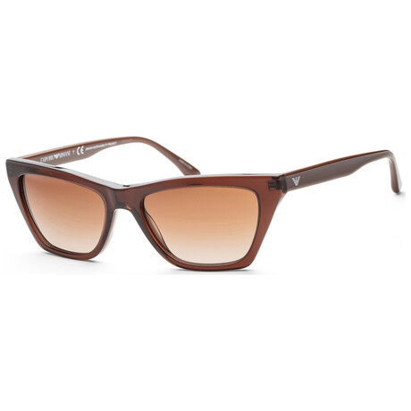 Emporio Armani Women's EA4169-591013-54 Sunglasses // Transparent Red + Brown Gradient