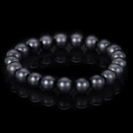 Matte Onyx Stone Stretch Bracelet // 8.25"