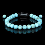Turquoise Stone Adjustable Bead Bracelet // 8"