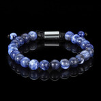 Sodalite Stone Adjustable Bead Bracelet // 8"