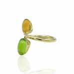 Superoro // 18K Yellow Gold Peridot + Citrine Ring // Ring Size: 6.5 // New