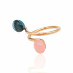 Superoro // 18K Rose Gold Topaz + Quartz Ring // Ring Size: 6.75 // New
