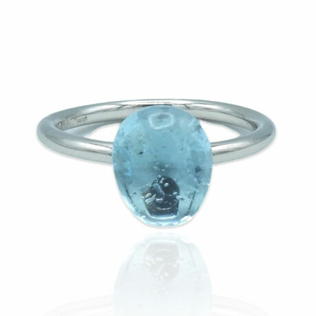 Superoro // 18K White Gold Topaz Ring // Ring Size: 6.75 // New