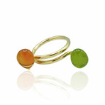Superoro // 18K Yellow Gold Peridot + Citrine Ring // Ring Size: 6.5 // New