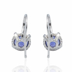 Superoro // 18K White Gold Diamond + Tanzanite Earrings // New