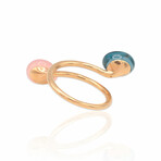 Superoro // 18K Rose Gold Topaz + Quartz Ring // Ring Size: 6.75 // New