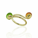 Superoro // 18K Yellow Gold Peridot + Citrine Ring // Ring Size: 6.5 // New