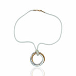 Superoro // 18K White Gold + 18K Rose Gold Ceramic Necklace // 18" // New