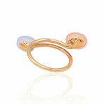 Superoro // 18K Rose Gold Chalcedony + Pink Chalcedony Ring // Ring Size: 7 // New