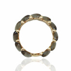 Superoro // 18K Rose Gold Quartz + Smoky Cabochon Quartz Ring // Ring Size: 7 // New