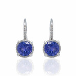 Superoro // 18K White Gold Diamond + Tanzanite Earrings // New