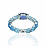 Superoro // 18K White Gold Iolite + Topaz Ring // Ring Size: 6.5 // New