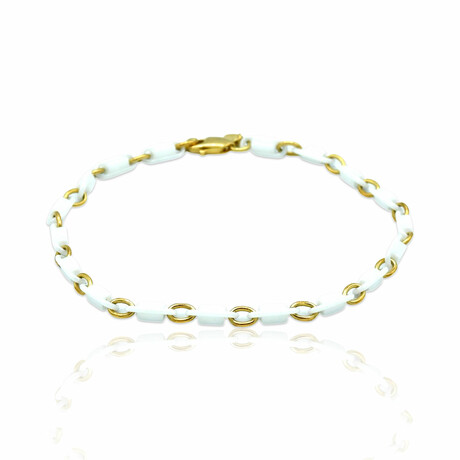 Superoro // 18K Yellow Gold + Ceramic Bracelet // 8.25" // New