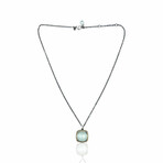 Superoro // 18K Yellow Gold + Silver Prasiolite Necklace // 18" // New