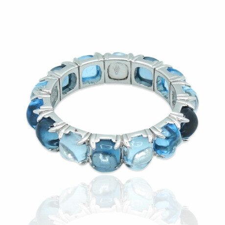 Superoro // 18K White Gold Topaz Ring // Ring Size: 6.5 // New