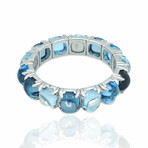 Superoro // 18K White Gold Topaz Ring // Ring Size: 6.5 // New