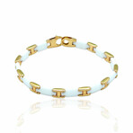 18K Rose Gold + Ceramic Bracelet // 8" // New