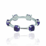 Superoro // 18K White Gold Amethyst Ring // Ring Size: 6.75 // New