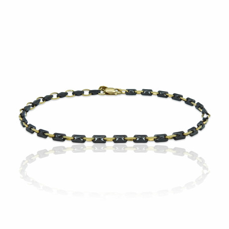 Superoro // 18K Yellow Gold + Ceramic Bracelet I // 8.25" // New