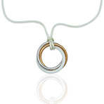 Superoro // 18K White Gold + 18K Rose Gold Ceramic Necklace // 18" // New