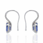 Superoro // 18K White Gold Diamond + Tanzanite Earrings // New