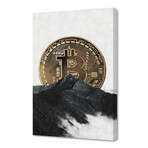 Bitcoin Rising Behind The Mountain (8"W x 12"H x 0.75"D)
