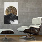 Bitcoin Rising Behind The Mountain (8"W x 12"H x 0.75"D)