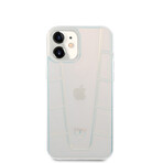 Hard Case // Iridescent Embossed Logo Color Gradient Line Design // iPhone 12 mini