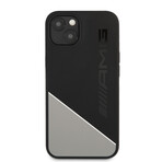 Silicone Case // Two Tones Line (IPHONE 13 // Black + Gray)