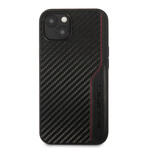 Leather Case // PU Carbon Effect Stiching Line + Hot Stamped Logo (IPHONE 13)