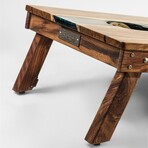 Live Edge Resin Cornhole Boards // Emerald Green with Pearl