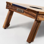 Live Edge Resin Cornhole Boards // River Blue with Pearl