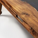 Live Edge Resin Cornhole Boards // River Blue with Pearl