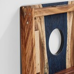 Live Edge Resin Cornhole Boards // River Blue with Pearl