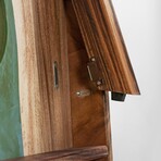 Live Edge Resin Cornhole Boards // Orange + Green with Pearl