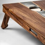 Live Edge Resin Cornhole Boards // Gray + White with Pearl