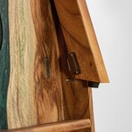 Live Edge Resin Cornhole Boards // Emerald Green with Pearl