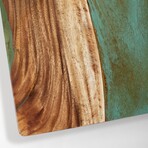 Live Edge Resin Cornhole Boards // Orange + Green with Pearl