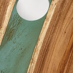 Live Edge Resin Cornhole Boards // Orange + Green with Pearl